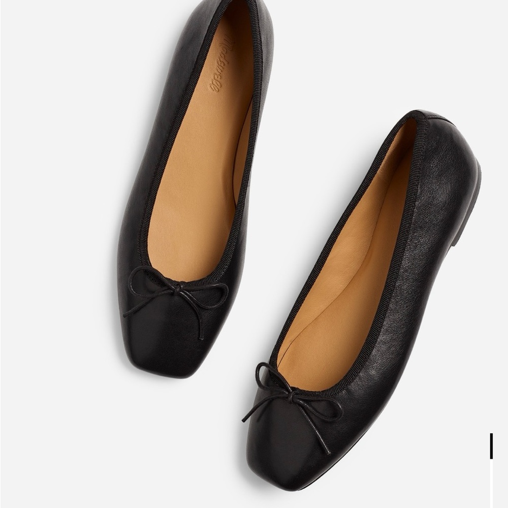 Madewell Black April Leather Flats